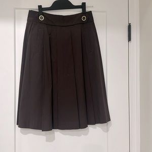 Brown Tory Burch knee length skirt with gold buttons